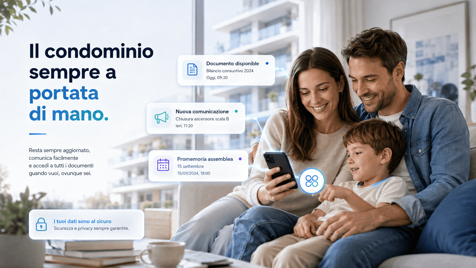 Residenti che utilizzano Domus Chain da smartphone